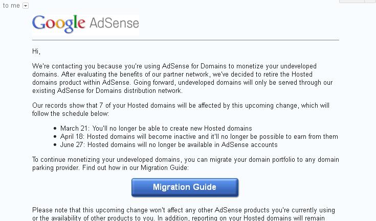 Adsense for domain